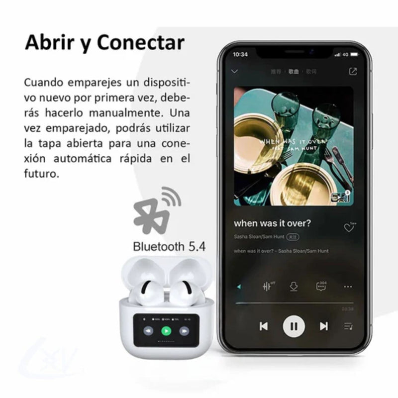 AirPods A9 Pro - Audífonos Inalámbricos con Pantalla Táctil